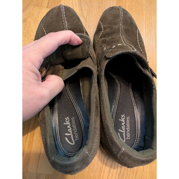 Clarks Women Bendables Sixty Delta Loafers Brown Suede Slip On Flat 7.5M - Picture 7 of 9
